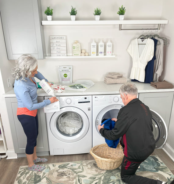 Couple Doing Laundry Together