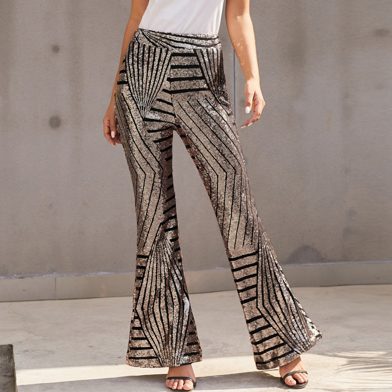 Sequin High Waisted Pants - runwayfashionista.com