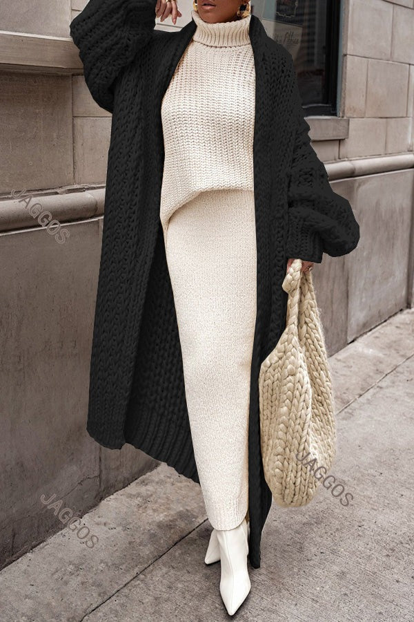 Oversized long knit sweater - runwayfashionista.com