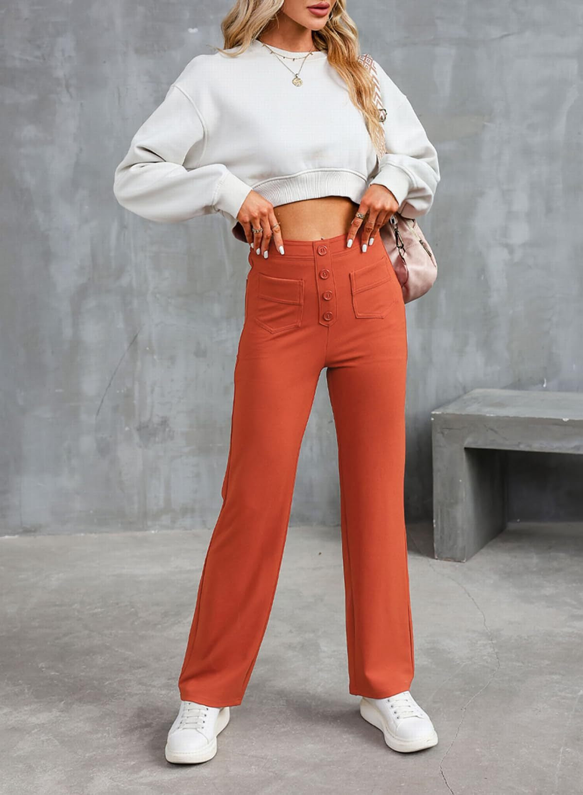 Casual straight leg pants - runwayfashionista.com