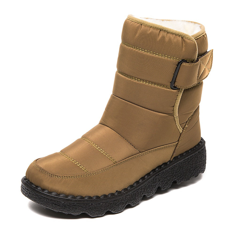 High Top Waterproof Plush Cotton Boots - runwayfashionista.com