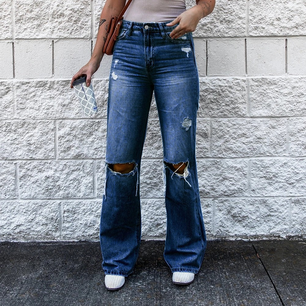 High Waist Vintage Ripped Jeans - runwayfashionista.com