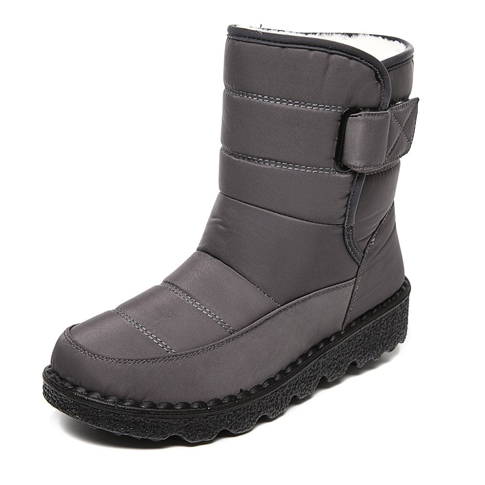 High Top Waterproof Plush Cotton Boots - runwayfashionista.com