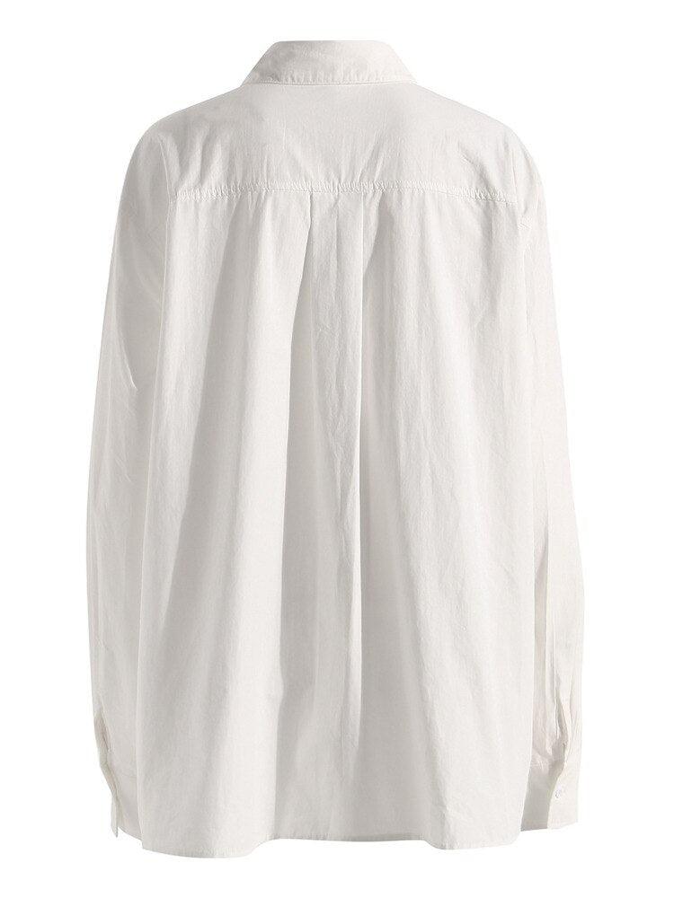 Loose Single Breasted Long Blouse - runwayfashionista.com