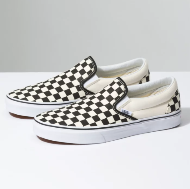 VANS Checkerboard Classic Slip-On Ochre & True White Shoes