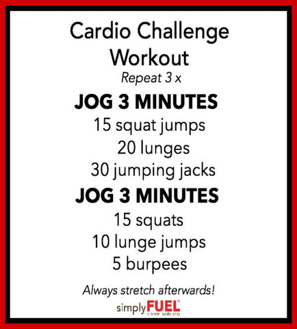1 Minute Cardio Challenge  Cardio challenge, Cardio workout at