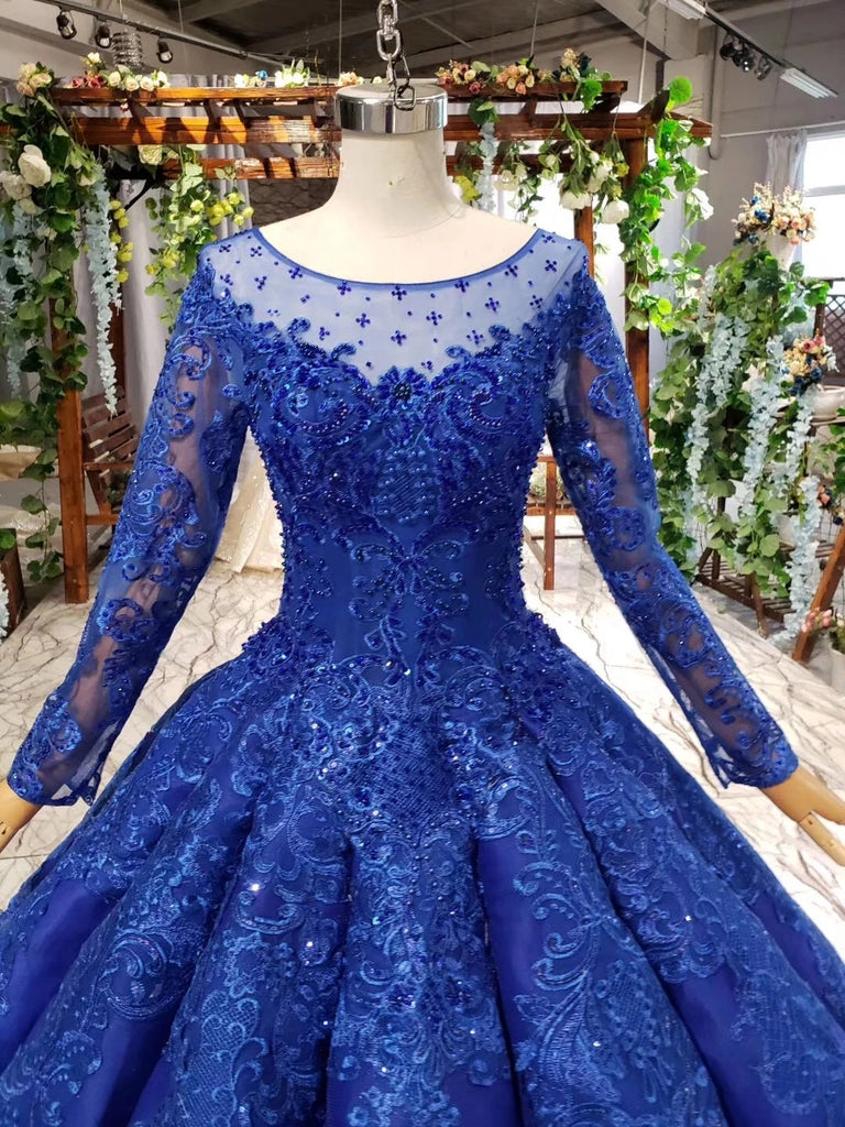 royal blue puffy dress