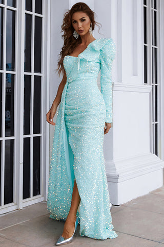 Classy Scoop Neckline Long Black Sequin Lace Prom Dress – Simibridaldresses