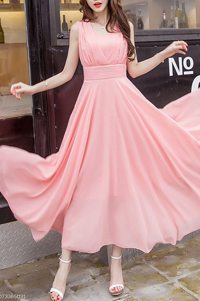 plain chiffon maxi dress