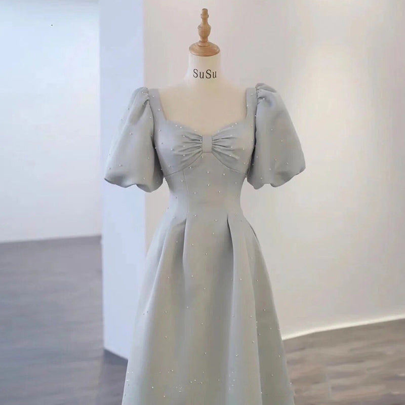 Elegant Vintage Tea Length Princess Dresses Homecoming Dresses With Sl ...