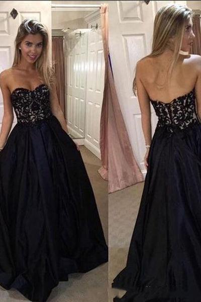 black sweetheart strapless dress