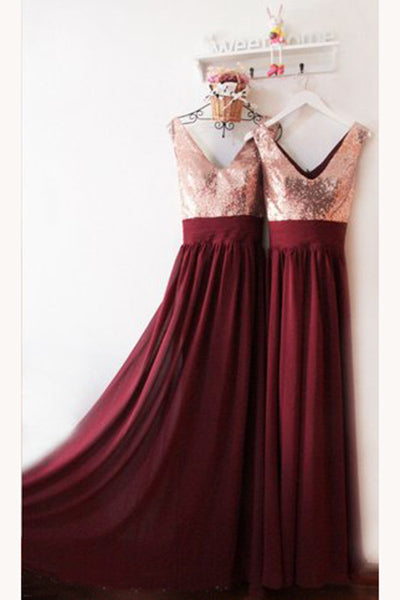 burgundy rose gold sequin dress