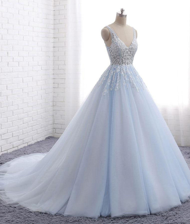 light blue bridal dress