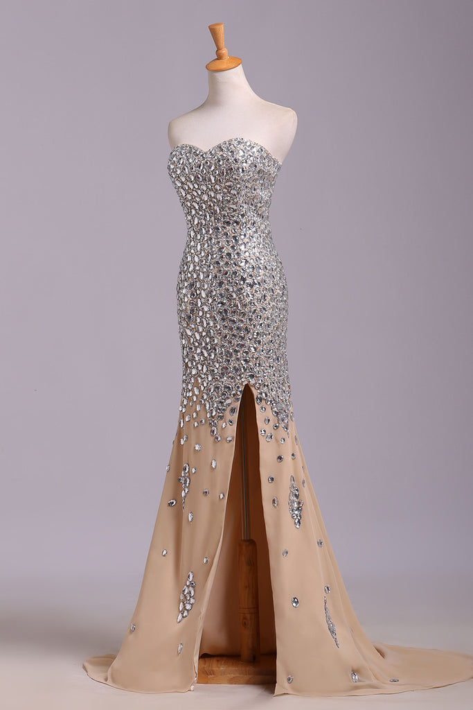 rhinestone evening dress