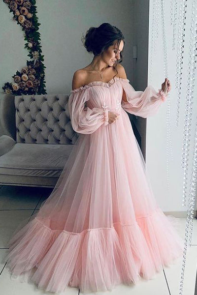 baby pink long frocks