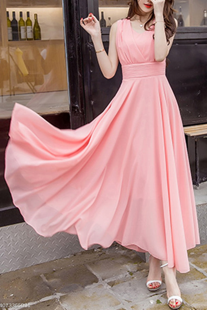 peach flowy dress