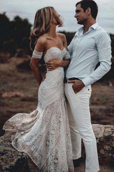 elegant boho wedding dress