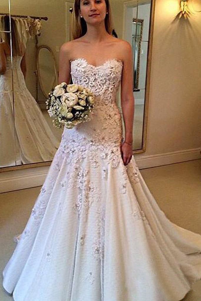 elegant strapless wedding dresses