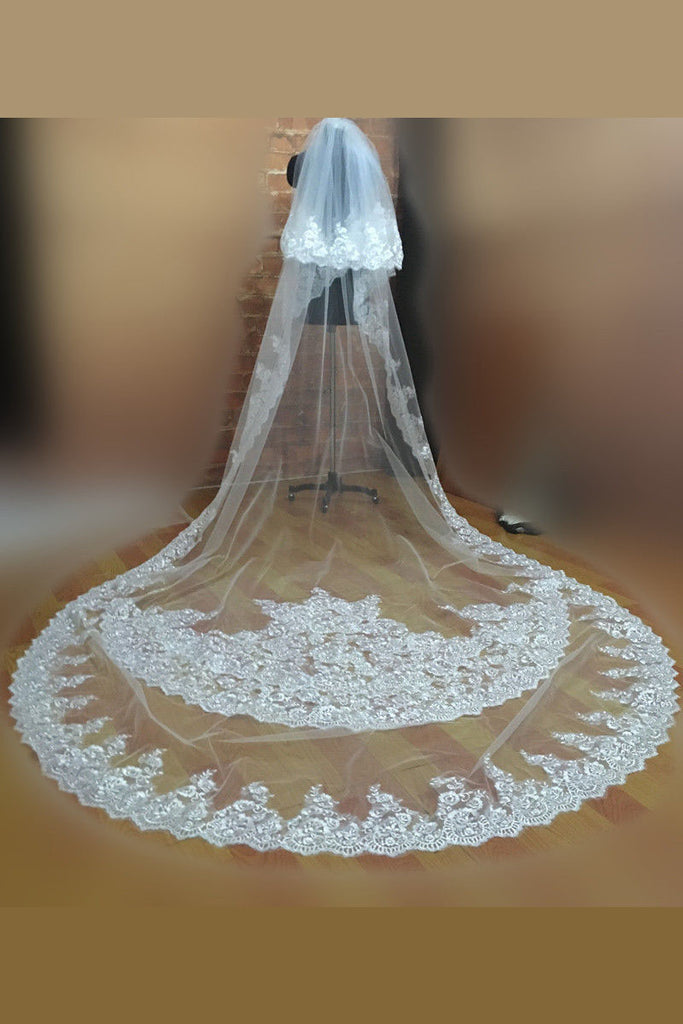 2 tier wedding veil cathedral