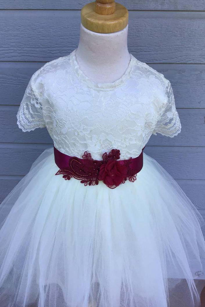 Lace Flower Girl Dress Tulle Country Wedding Flower Girl Dress