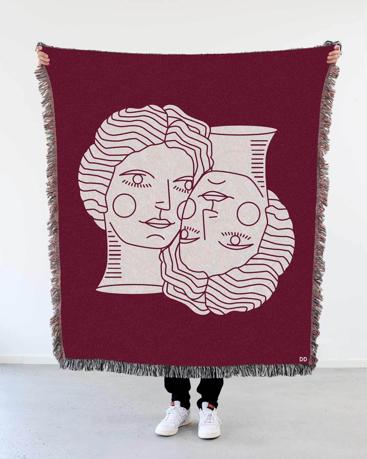 Doppelgnger Woven Art Blanket By Cynthia Torrez NeonTalk