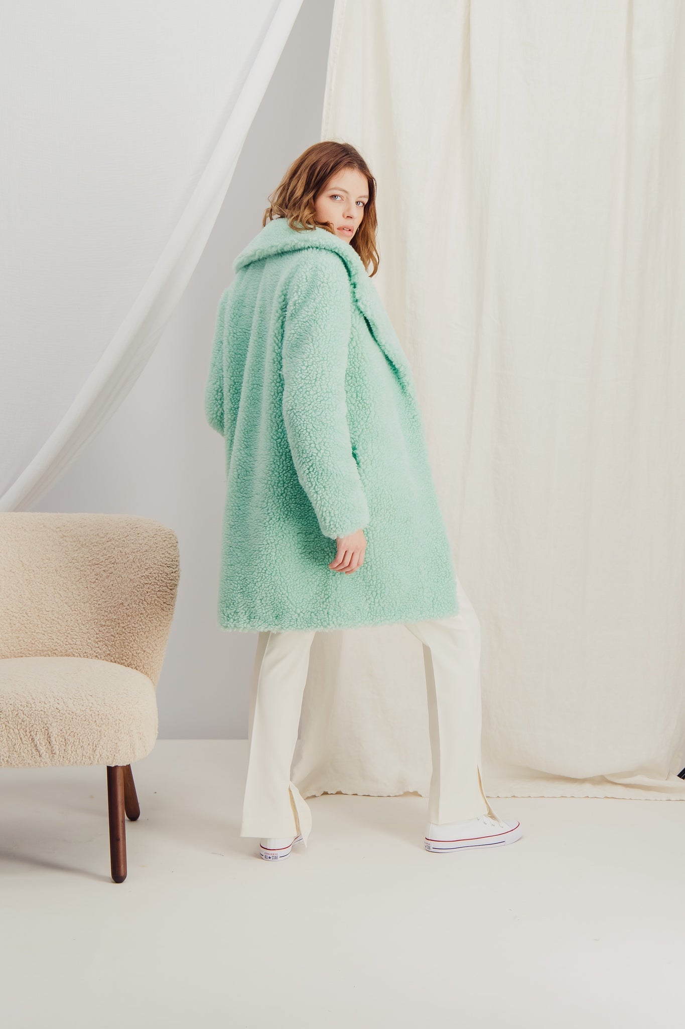 Sustainable faux fur coat - LAURA