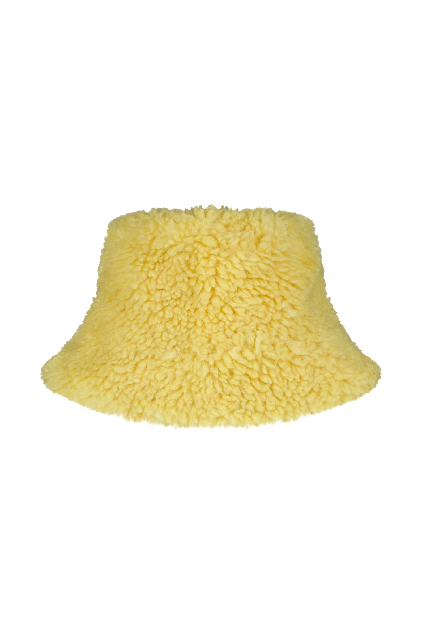 Faux Shearling Yellow Bucket Hat - CLAUDE