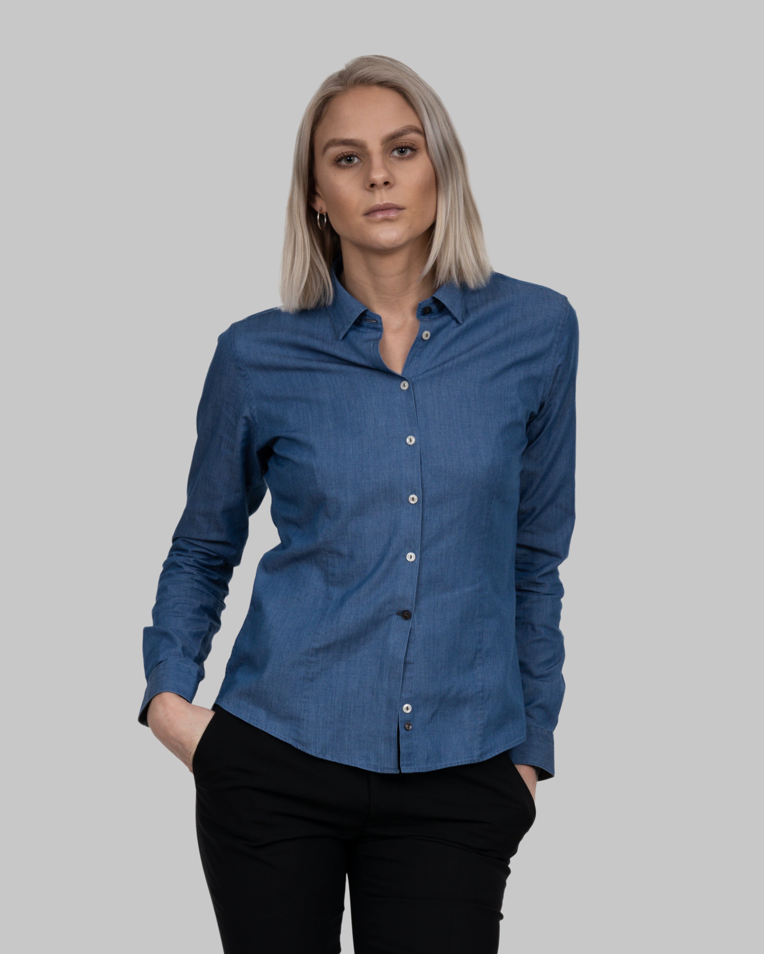 Indigo Bow 130 women – J. Harvest & Frost: Corporate Shirtmaker