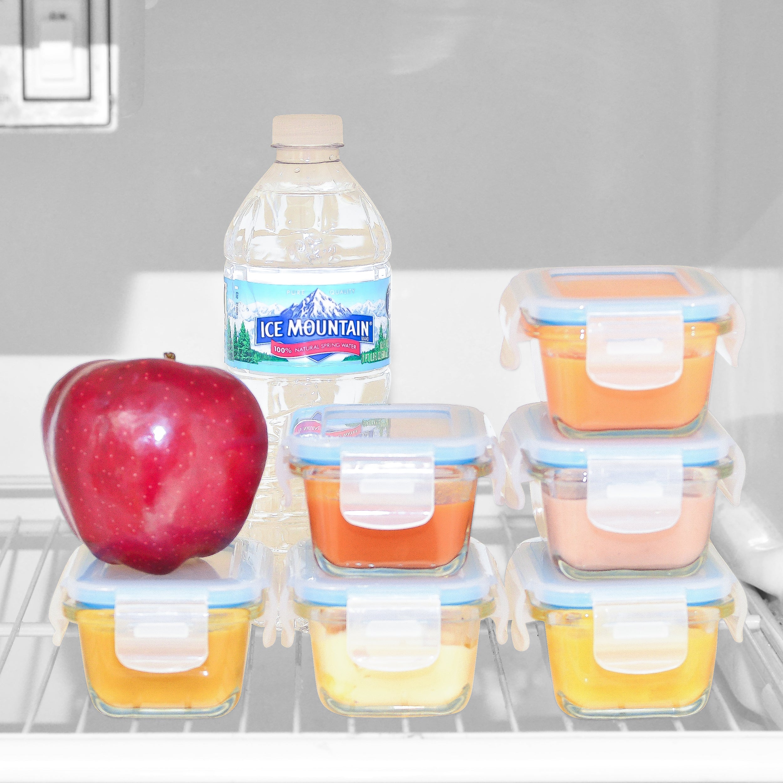 Elacra 6-Pack, 4oz Glass Baby Food Storage Containers ...