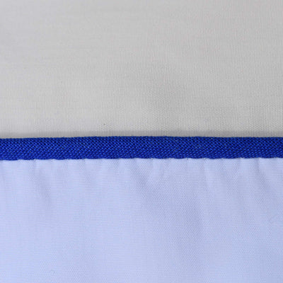 BOMULDSPERCALE sengetøj  240X220 cremefarvet og hvid med kobalt blå kant
