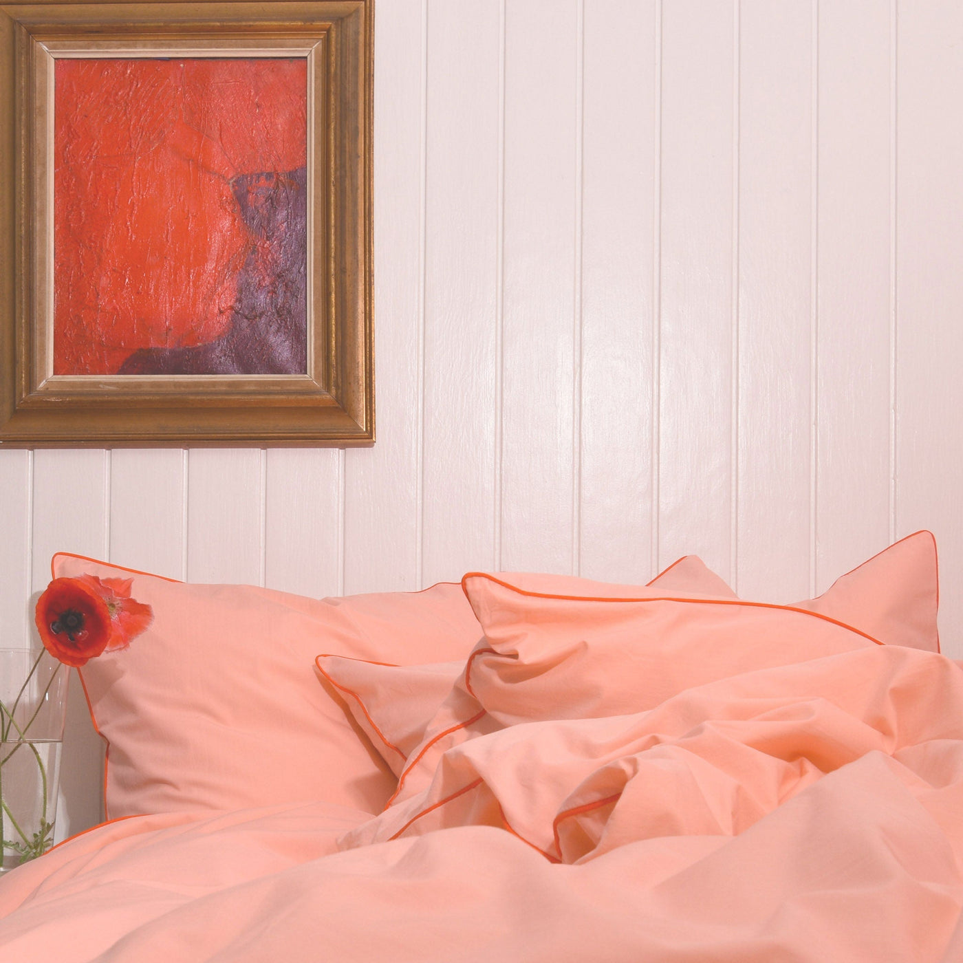 BOMULDSPERCALE sengetøj 200x200, lyserød