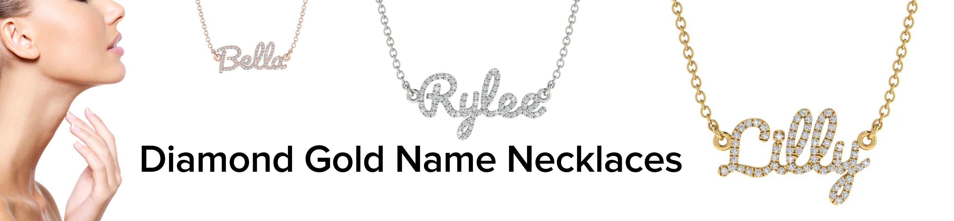Diamond Gold Name Necklaces Banner