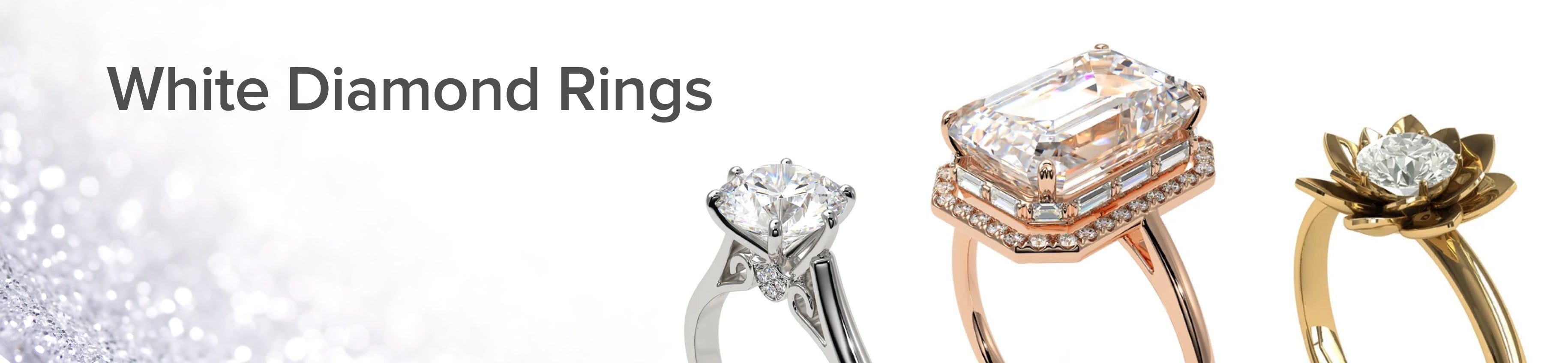 White Diamond Rings Banner