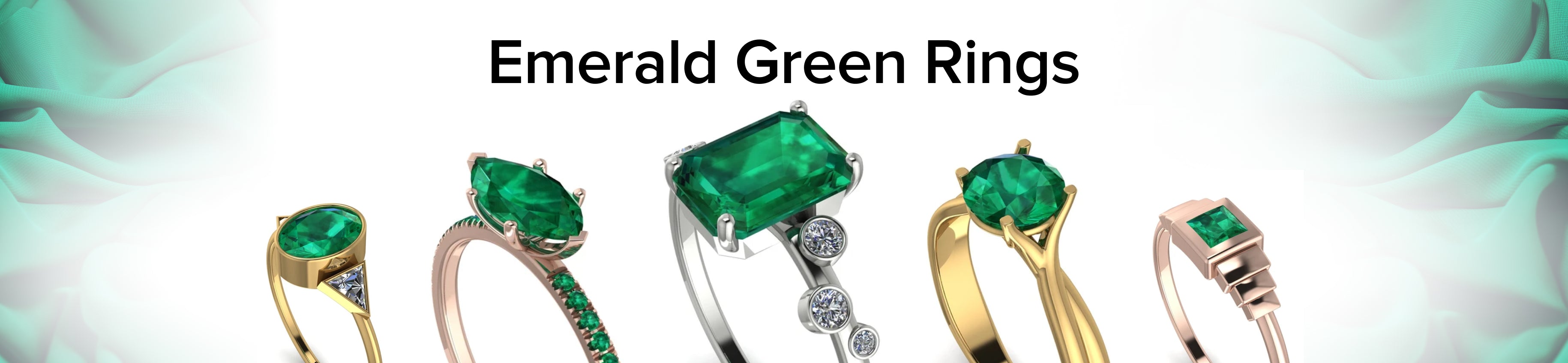 Wedding Emerald Green Rings Banner