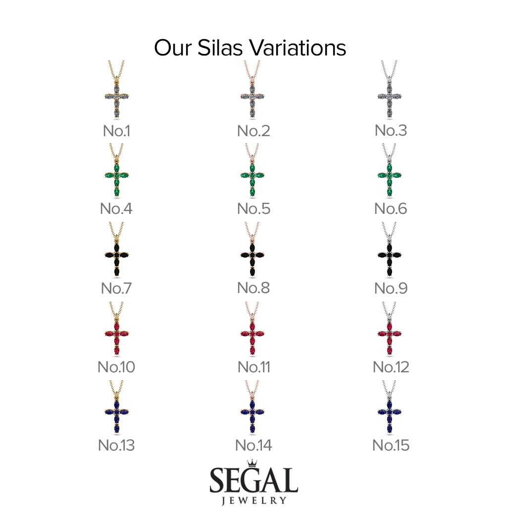 Luxurious Emerald Cross Necklace - Silas No. 4