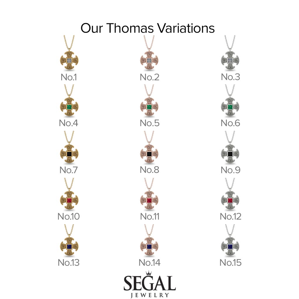 Celtic Cross Sapphire Necklace - Thomas No. 14