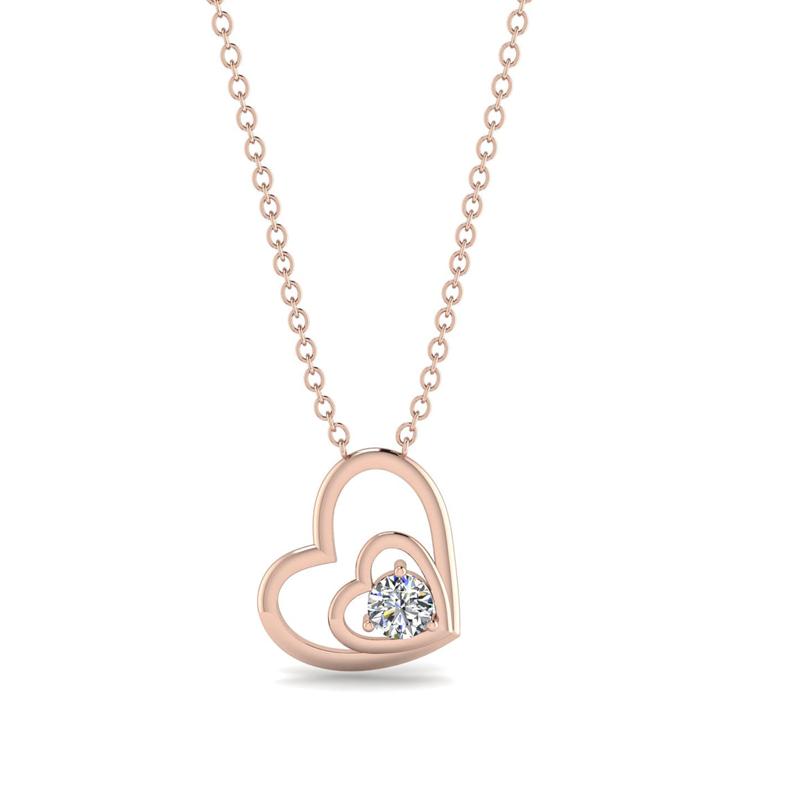 two heart diamond necklace