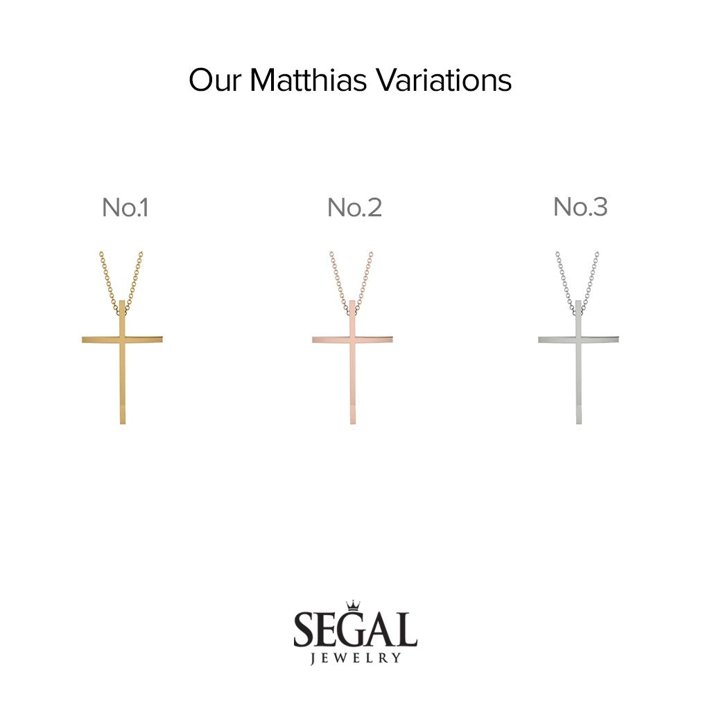 Minimalist Thin Latin Cross Necklace - Matthias No. 1