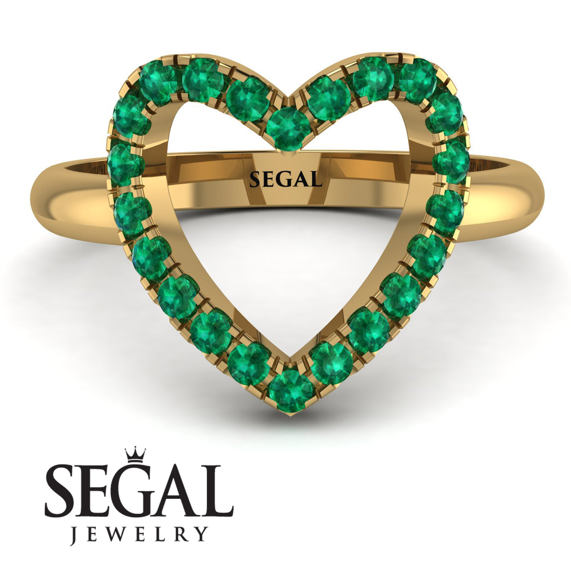 emerald heart ring