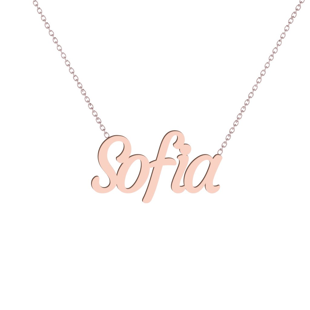 Gold Name Necklace Sofia Segal Jewelry