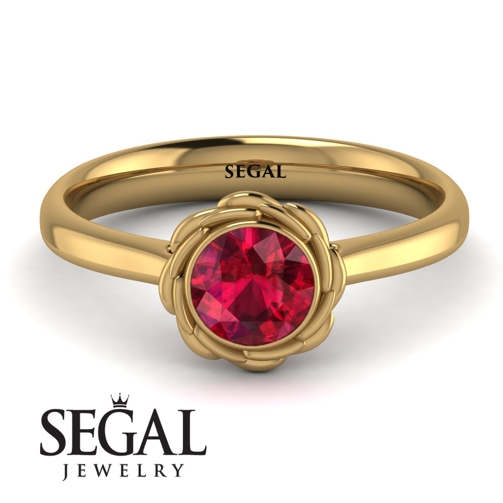 Solitaire Minimalist Ruby Ring Eden No. 10 Segal Jewelry