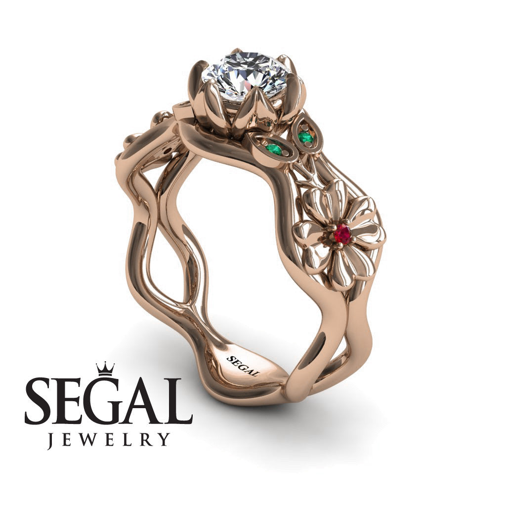 3 Stones Flower Cocktail Ring Diamond Ring Kaylee No 14 Segal Jewelry