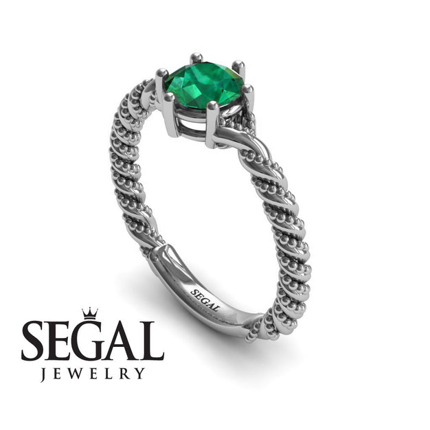 The Braid Ring Green Genuine Emerald Ring