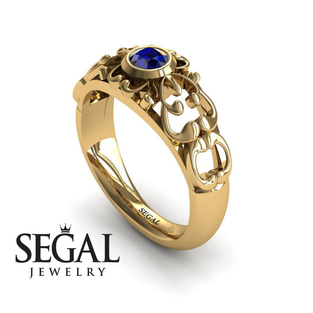 The Ancient Ring Blue Engagement Sapphire Ring