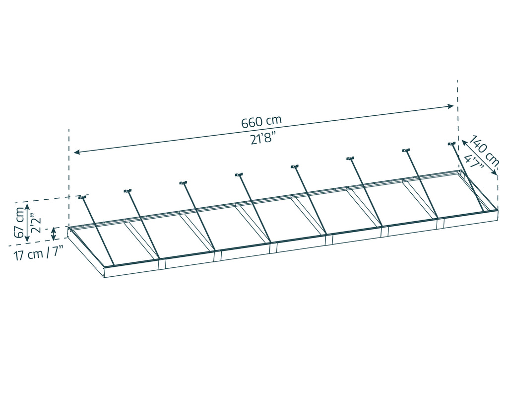 Palram-Canopia_Door_Awnings_SophiaXL_4.7x21.8_Dimensions