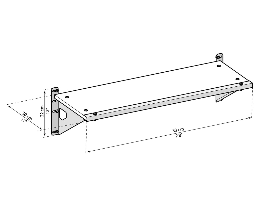 Shelf Kit Dimensions Skylight and Rubicon Shed