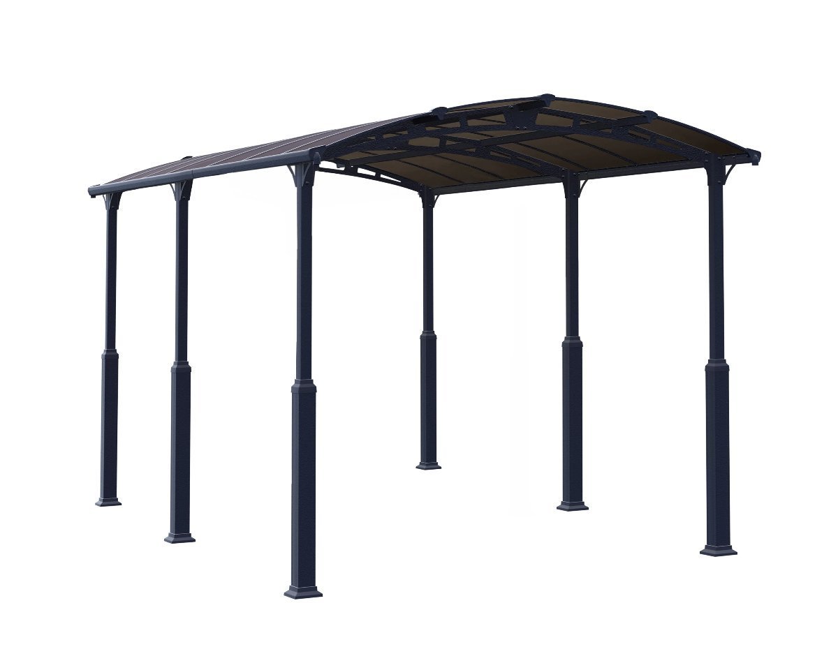 Palram Arcadia 5000 Alpine Tall Carport Grey Frame Bronze Panels 11 Awnings Canada