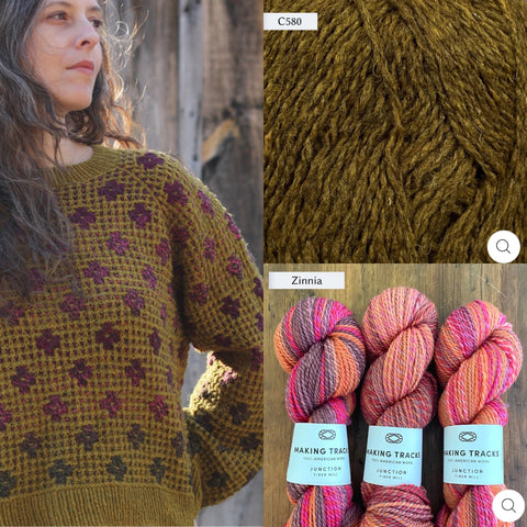 Pressed Flowers Pullover by Amy Christoffers with Brusca and Making Tracks
