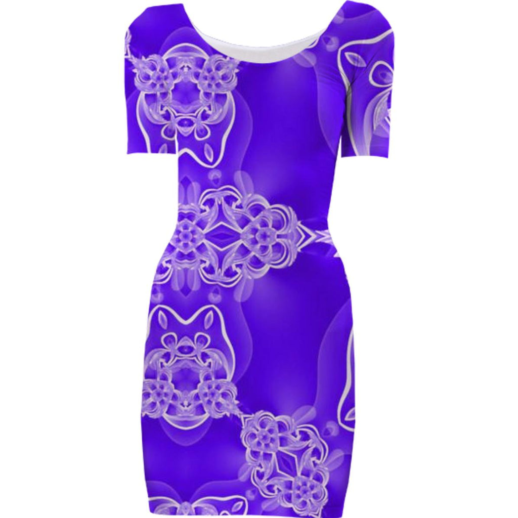 Purple Abstract Bodycon Dress – PAOM