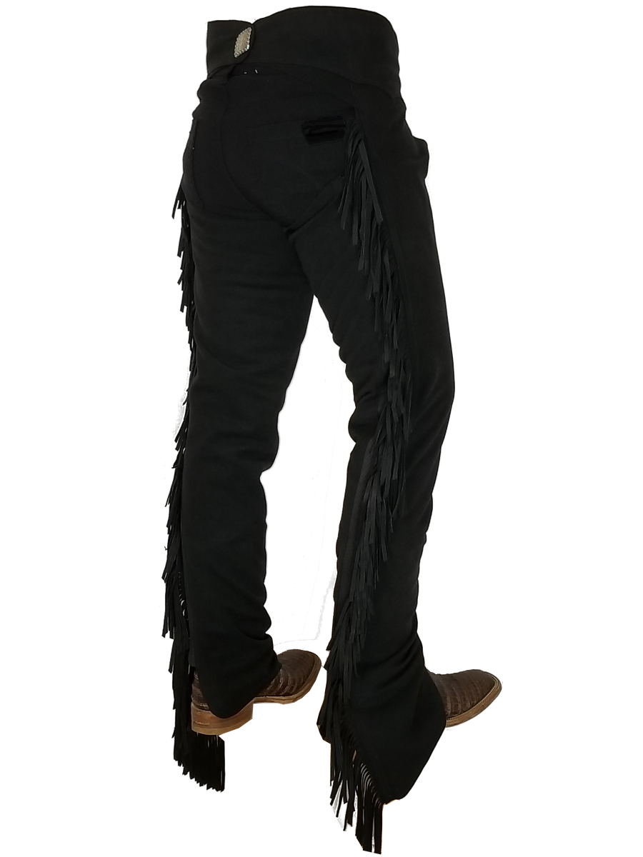 Black Ultrasuede Chaps W/ Stretch Panel – Heck Of A Lope